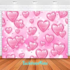 Pink heart backdrop with sparkling heart designs and soft bokeh effect for romantic events. Early 2000s Backdrop, 2000s Backdrop, Pink Hello Kitty Wallpapers, 2000s Birthday Party Theme, 2000s Birthday Party, 21st Birthday Party Decor, Bratz Birthday, Princess Hello Kitty, Y2k Birthday Party