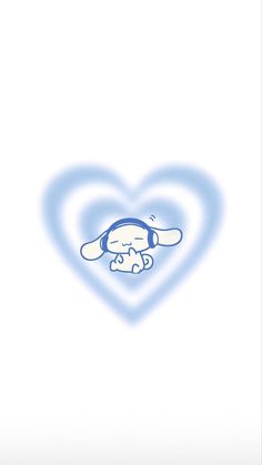 a blue heart with a dog sleeping on it