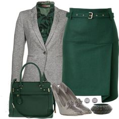 Business Closet - Fashion - Nigeria Dark Green Skirt, فستان سهرة, Professional Attire, Green Outfit, Business Attire, Green Skirt, Work Attire, Office Fashion