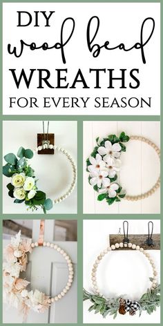 diy wood bead wreaths for every season