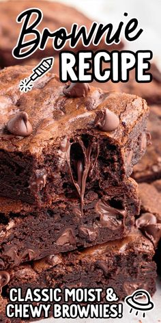 brownie recipe book cover with chocolate chip cookies on top and the title above it