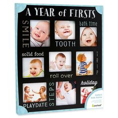 a year of firsts photo frame with baby pictures