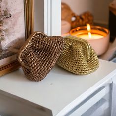 Gold Clutch Evening Bag, Handmade Metallic Mini Clutch Bag, Coctail Purse for Luxury Women, Raffia Clutch, Evening Clutch Bag, Knitted Raffia Clutch Bag, Gold Evening Purse, Wedding Clutch, Bridal Clutch Bag, Beach Wedding Clutch Bag ELEGANT HIGH QUALITY CLUTCH ✔️Crochet Metallic Raffia Mini Clutch Bag is knitted with metallic yarn ✔️The interior of the raffia bag is fully lined with satin and has a hidden metal lock.  ✔️This bag has metal chain hanger. You can remove the long chain strap if you Gold Woven Crochet Bag As Gift, Gold Crochet Pouch Bag For Gift, Crochet Pouch Clutch As Gift, Wedding Clutch Bridal, Wedding Clutch Bag, Metallic Clutch Bag, Wedding Clutch Purse, Raffia Clutch, Crochet Clutch Bags