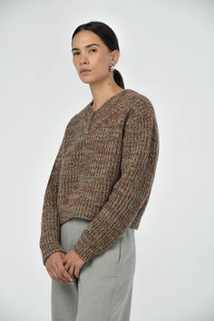 This v-neck sweater, made from extra-fine merino wool, offers you unique style and warmth this season. Its rib texture provides warmth, while the v-neck silhouette is perfect for layering. Made with a multicolored yarn, making it the ultimate versatile piece to add to your capsule wardrobe. *All sale items are final sale* 100% RWS extra fine merino wool Hand wash cold Wardrobe Colour, Yarn Making, Timeless Wardrobe Staples, Scarf Men, Mens Skin Care, V Neck Sweater, Evening Wear, Vneck Sweater, Capsule Wardrobe