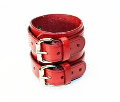 Unique red leather bracelet! Very comfortable & easy to wear. Size: Wirst size: 6-8.5 inches(16-22cm) Width: 2.55 inch (6.5 cm) Color: red. Material: genuine leather(leather is produced in Italy). If you have any questions please write! Adjustable Red Leather Bracelet, Handmade Red Leather Bracelet, Red Leather Bracelet For Gift, Red Leather Bracelet As Gift, Red Adjustable Leather Bracelet, Red Leather Bracelet, Red Bracelet, Leather Bookmark, Handmade Wallets