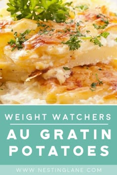 the words weight watchers au gratin potatoes are shown