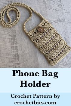 Crochet Phone Bag Holder Pattern Crochet Phone Carrier, Crochet Travel Accessories, Random Crochet, Phone Bag Crochet, Crochet Phone Cover, Phone Bag Pattern, Crochet Queen, Smartphone Bag, Diy Baskets