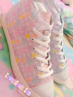 It will come to you with cute organza shoe laces. Made from heavyweight canvas Comfortable sole Vibrant printing Color may appear different in the photo. Thank you'ω ♥ ☆ ★ ♪ Pink Fabric Sneakers With Round Toe, Pink Low-top Fabric Sneakers, Cute Lace-up Canvas Shoes For Spring, Cute Lace-up Cotton Sneakers, Cute Cotton Lace-up Sneakers, Cute White Canvas Shoes, Trendy White Fabric Canvas Shoes, Pastel Goth Shoes, Gingham Shoes