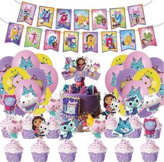 a birthday party with cupcakes and decorations