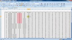 a screenshot of a spreadsheet showing the number of rows in each row