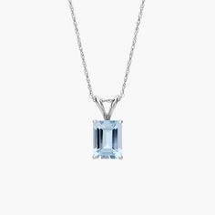 Aquamarine takes center stage in this emerald cut aquamarine pendant. This necklace is crafted in 14k gold, making it the perfect piece to wear on its own or layered for a maximalist look. White Gold Necklace, Precious Gemstones Jewelry, Aquamarine Pendant, White Gold Necklaces, Center Stage, Emerald Cut, Semi Precious Gemstones, Spring Rings, Gemstone Necklace