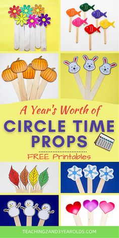 a year's worth of circle time props for pre - schoolers to make