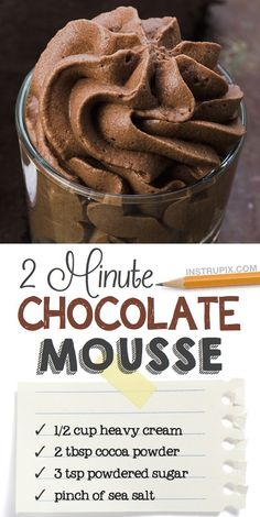 chocolate mousse recipe with instructions for making it