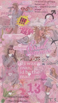 a collage of girls in pink with hearts