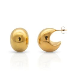 Brand New Women's Chunky Crescent Earrings Genuine 14k Gold Plated 925 Sterling Silver (Stamped) 20mm Tall .4" Thick Retail Price $295 Buy With Confidence From A Trusted Seller With A 99%+ Feedback Rating! A0160 (Id-383-) Brighton Earrings, Modernist Earrings, Stud Fashion, Crescent Earrings, Chunky Earrings, Solitaire Earrings, Druzy Quartz, Hoop Earring Sets, Trendy Earrings