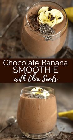 chocolate banana smoothie with chia seeds