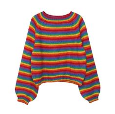 Rainbow Vibes Sweater Lazy Fashion, Unique Sweaters, Rainbow Sweater, Striped Pullover, Knitting Women Sweater, Pullover Sweater Women, Sweater Women, Striped Fabrics, Knitted Jumper