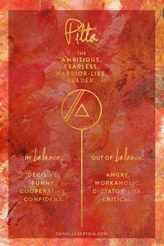 Decisive, funny, cooperative and confident, Pittas can often be seen at the head of the pack, encouraging the ones around them to rise-up. Ayurveda Pitta, Ayurveda Dosha, Pitta Kapha, Ayurveda Vata, Vata Pitta, Pitta Dosha, Ayurveda Lifestyle, Ayurveda Life, Point Acupuncture