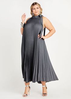 Special event coming up? Get all tied up in the chic, breezy  plus size halter maxi dress offers -- you'll dance all night long in this pretty pleated piece. Dresses For Church, Dresses Australia, Halter Maxi Dress, Women Halter, Mothers Dresses, Halter Maxi, Xl Fashion, Ashley Stewart, Halter Maxi Dresses