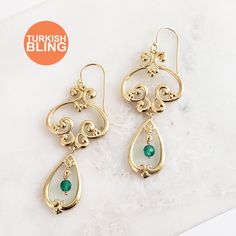 Scrollwork Design, Gift Ideas Jewelry, Lustre Vintage, Drop Chandelier, Vintage Inspired Earrings, Gold Chandelier Earrings, Ideas Jewelry, Handmade Earring, Agate Earrings