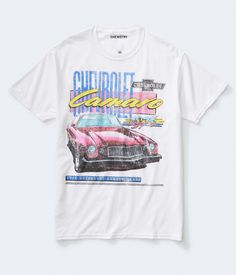 Graphic Tees - A comfy muscle car tee with a classic vintage vibe. - female - Cotton Vintage Car Graphic Tee, 90s Graphic Tees Vintage, Cars Tshirt, Teen Graphic Tees, Bf Gift, Retro Shirt Design, Grafic Tees, Cheap Graphic Tees