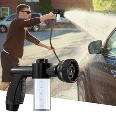 Car Washing Nozzle Garden Hose Nozzle High Pressure Hose Foam Spray Garden Water Used For Car Washing Watering Plants And Showering Features: High pressure design the garden hose nozzle adopts a new design, which can concentrate the water pressure at point, and the spraying distance can 6-10 meters, making your more efficient and interesting. [with soap dispenser] to upgrade the soap dispenser combination, just put the detergent into the bottle and adjust the foam amount by rotating the. It is n Watering Lawn, Foam Spray, Watering Plants, Hose Nozzle, Car Washing, Watering & Irrigation, Garden Water, Household Products, Shower Cleaner