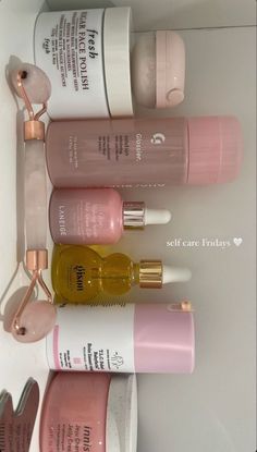 pink Pilates princess skincare Pink Skincare Aesthetic, Freetime Activities, Pink Skincare, Shower Skin Care, Glow Skin, Skincare Aesthetic, Skincare Organization, Pretty Skin Care, Skin Care Items