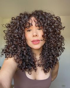 Curly Hair Square Face, Curly Cuts With Layers Medium, Diva Cut Curly Hair, Curly Cut With Bangs, 3b Curly Hair, Deva Cut