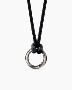 David Yurman | Circle Amulet Necklace, 1.7mm Men's Necklaces, Black Cord Necklace, Amulet Necklace, Rare Gemstones, Black Jewelry, Wrapped Jewelry, The Circle, Unique Pendant, Cord Necklace