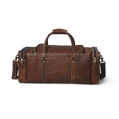 Trustpilot A leather travel duffle bag that is trendy, unique, and classy is a perfect match for your adventurous trips this leather duffle bag has four big pockets on the exterior with two buckles. This leather duffle bag is made of genuine goat leather which gives it a rustic look which is for everyone who is looking for something heavy-duty but with good looks. This leather bag has three compartments, one big compartment for all your clothes and shoes, and two small compartments with a zipper Brown Leather Travel Bag For Adventure, Rugged Brown Duffle Bag With Large Capacity, Large Capacity Leather Bags For Adventure, Rugged Leather Satchel Travel Bag, Rugged Leather Travel Bag For Overnight Trips, Rugged Brown Travel Bag With Large Capacity, Rugged Leather Rectangular Duffle Bag, Rugged Leather Duffle Bag For Travel, Rugged Large Capacity Brown Travel Bag