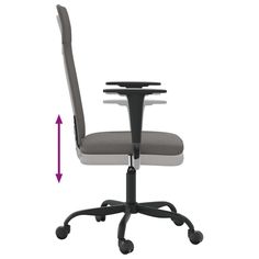 an office chair with wheels and seat height