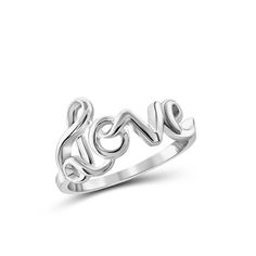 When your love is forever, you'll know unequivocally. And this Enchanting Sterling Silver Love Ring couldn't make it any more clear, with this magical word styled in cursive on the band. It's a never-ending symbol of loyalty, and whether you're buying it for yourself or you're head-over-heels and buying it for your one true love, the lucky lady wearing this ring will melt as she slips it onto her finger. She'll be able to show everyone how loved she is without having to say a word. Size: 8. Colo Ring For Women Silver, Loyalty Symbol, Love Is Forever, Sterling Silver Promise Rings, Lucky Ladies, In Cursive, Love Shape, Ring Crafts, Female Friends