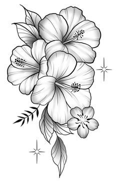 a black and white flower tattoo design