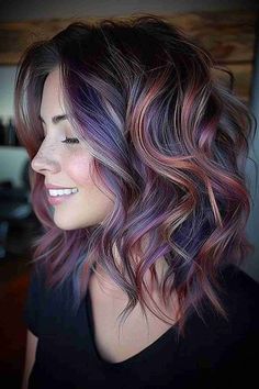 Rockstar Hair, Rainbow Hairstyles, Wild Hair Color, Grey Hair Transformation, Rainbow Hair Color, Metallic Rainbow, Silver Hair Color, Dark Hair With Highlights, Edgy Short Hair