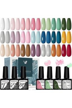 VANREESA 24 PCS Gel Nail Polish Set Gel Nail Kit with 21 Colors Nail Gel Polish Set for Beginners Nail Polish Set Red Pink Summer Collection Starter Kit DIY at Home Gifts for Women Girls Nail Kit Gift, Gel Nail Polish Colors, Christmas Gel Nails, Gel Nail Kit, Nail Gel Polish, Nail Polish Kits, Nail Polish Set, Gel Nail Polish Set, Gifts For