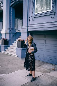 Go for lace to contrast with the polished leather of our Estelle brogues http://sevenbootlane.com/products/estelle-black-polished-leather Lanvin Bag, Abed Mahfouz, Portrait Dress, Julia Berolzheimer, Self Portrait Dress, Bag Chanel, Gal Meets Glam, Glam Style, Glam Fashion