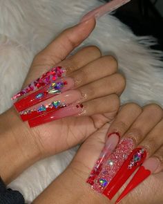 @yagirlnene😍✨!!! Tapered Square Nails, Glow Nails, Cute Acrylic Nail Designs, Long Acrylic Nails Coffin, Exotic Nails, Acrylic Nails Coffin Pink, Long Square Acrylic Nails, Unique Acrylic Nails, Bling Acrylic Nails