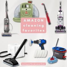 an assortment of cleaning products with the words amazon cleaning favorites above them and below it