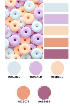 the color scheme for donuts with different colors