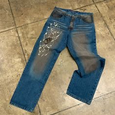 Cotton Brown Streetwear Jeans With Five Pockets, Brown Jeans With Five Pockets For Streetwear, Urban Brown Denim Bottoms, Painted Denim Pants, Brown Denim Jeans, Vintage Redhead, Sean John Jeans, Empyre Jeans, Mens Ballroom