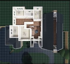 an overhead view of a floor plan for a house