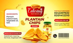 an advertisement for the plantain chips product