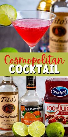 How To Make Cosmopolitan Cocktail, How To Make A Cosmopolitan Drink, Best Cosmopolitan Drink Recipe, Luau Cocktails, Perfect Cosmopolitan Recipe, Easy Martini Recipes, Classic Cosmopolitan Recipe, Cranberry Cosmopolitan, Easy Martini