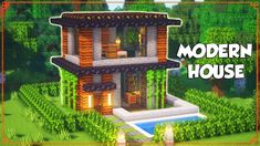 the modern house is made in minecraft, and it's very easy to build