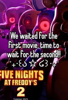 some cartoon characters with the words we waited for the first movie time to wait for the second