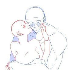 a drawing of a man kissing a woman's face with her hand on her cheek