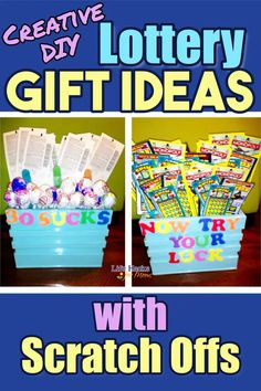 a blue bucket filled with lots of items and the words creative diy gift ideas