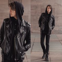 Goth Outfits Men, Goth Ninja, Gothic Mode, Casual Goth, Goth Outfit, Man In Black, Man Blazer, Fashion Edgy