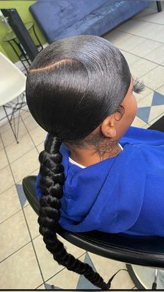 Long Braided Ponytail With Swoop, Side Part Low Braided Ponytail, Braid Ponytail With Swoop, Swoop Ponytail With Braids, Swoop Ponytail With Braid, Swoop Braided Ponytail, Bestie Hairstyles, Slick Back Braided Ponytail