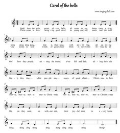 carol of the bells sheet music